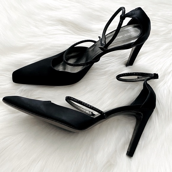 Giorgio Armani Shoes - NWT Giorgio Armani Satin Ankle Strap Heels